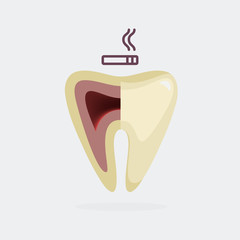 Ill tooth vector illustration
