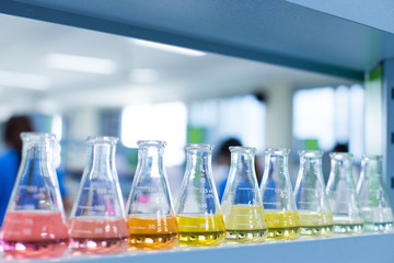 Titration technique in the laboratory.	