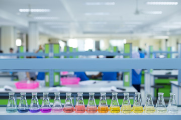 Titration technique in the laboratory.	