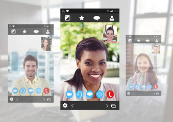 Fototapeta na wymiar Social Video Chat App Interface
