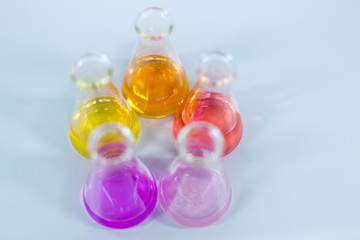 Titration technique in the laboratory.	