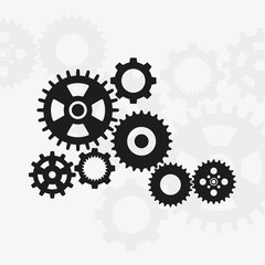 Set of machine gears vector icon.