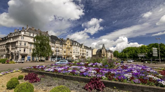 4K Timelapse at Thionville France Parc and clouds