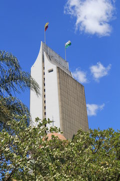 Arquitectura del centro de la ciudad, Edificio Coltejer. Medell&iacute;n, Antioquia, Colombia.