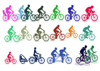 Radfahrer set illustration, isoliert