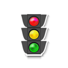 traffic light isolated object on white background