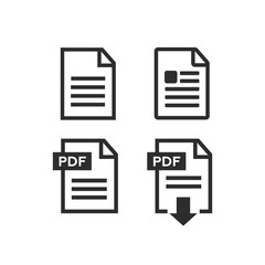PDF file download icon. Document text, symbol web