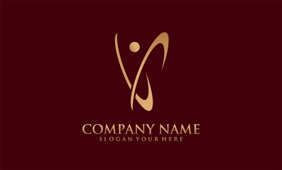 V Y human abstract logo