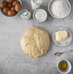ingredients of sweet dough making