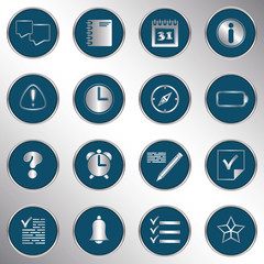 Organizer icons. Vector buttons