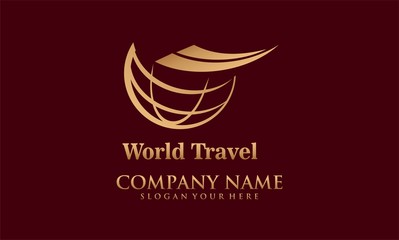 world abstract travel business logo