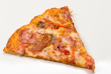 delicious slice pizza isolated  