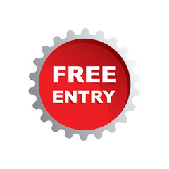 Free entry rubber stamp on white background, vector illustration