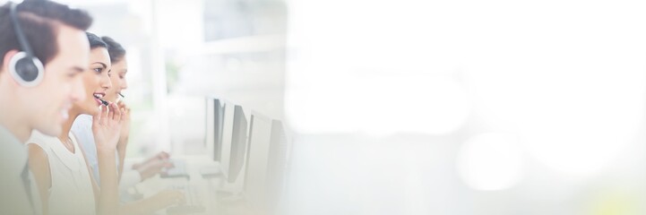 Smiling call centre agent