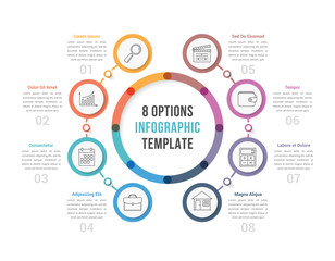 Circle Infographic Template with Eight Options