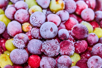 Frozen berries. Selective focus.