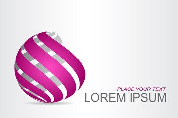 Logo stylized spherical surface with abstract shapes