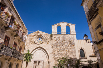 Fototapeta na wymiar San Giovanni Battista church in Ortigia island, Syracuse, Sicily, Italy.