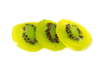 Kiwi dried on white background