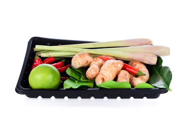 Ingredient for Tom Yum isolated on white background