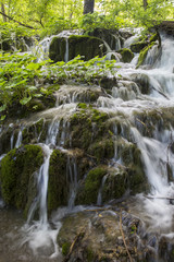 Fototapeta na wymiar waterfall stream through the forest 