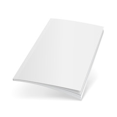 Blank Flying Cover Of Magazine, Book, Booklet, Brochure. Illustration Isolated On White Background. Mock Up Template Ready For Your Design. Vector EPS10