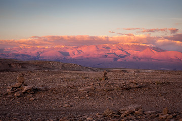 Valle de la Luna at sunset in San Pedro de Atacama, Chile