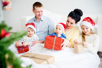 Family celebrating christmas