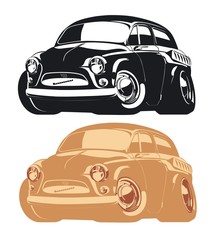 Vector cartoon retro car. Available EPS-8 separated by groups and layers