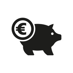 The moneybox icon. Cash and money, wealth, savings symbol. Flat