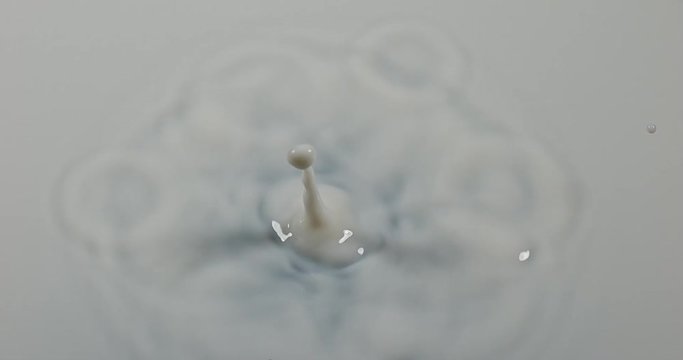Drop of Milk Falling, Slow Motion 4K