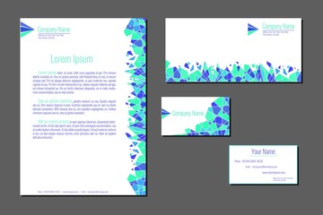 Fototapeta na wymiar Professional corporate identity kit. Business Cards, Envelope and Letter Head Designs. Vector template.