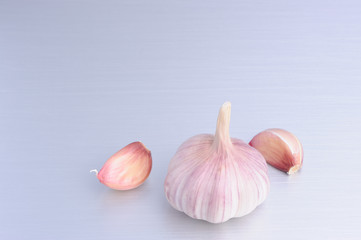 Beautiful Garlic on grey background
