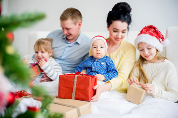 Family celebrating christmas