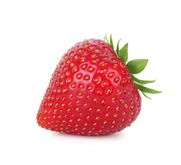 Ripe Red Strawberry on White Background