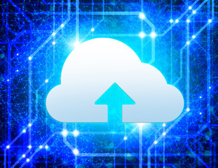 glowing of cloud icon and network