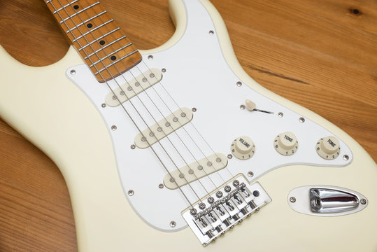 White Vintage Electric Guitar