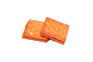 cookies bread square two on white background
