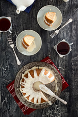 Iced Cinnamon Bundt Cake and Tea