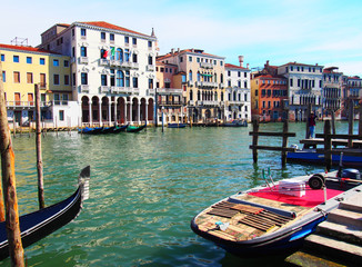 grand canal and boats venice