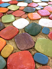 Colorful ceramic floor tiles