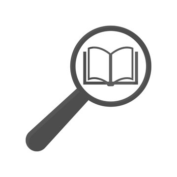 book and magnifying icon