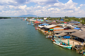 Naklejka na ściany i meble fishing village in Thailand