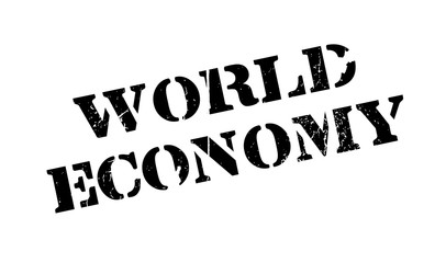 World Economy rubber stamp. Grunge design with dust scratches. Effects can be easily removed for a clean, crisp look. Color is easily changed.