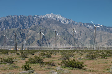 Wind farm at Southern California near San Jacinto Mountains