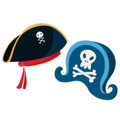 Cartoon pirate hats with a