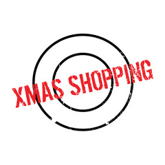 Xmas Shopping rubber stamp. Grunge design with dust scratches. Effects can be easily removed for a clean, crisp look. Color is easily changed.