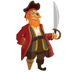 Cartoon vector pirate isolated on