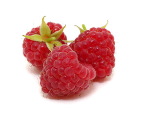Fresh raspberry isolated on white