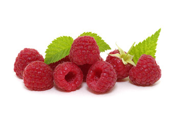 Raspberry with leaves